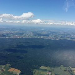 Flugwegposition um 12:23:05: Aufgenommen in der Nähe von Ebersberg, Deutschland in 2168 Meter